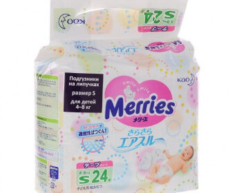 Merries Air Through — подгузники для детей (4-8 кг), 24 шт.