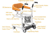 transfer open back Patient toilet wheelchair