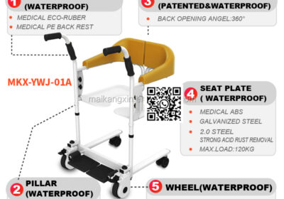 transfer open back Patient toilet wheelchair